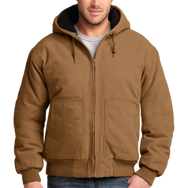 Washed Duck Cloth Insulated Hooded Work Jacket Thumbnail