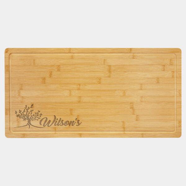 23 3/4" x 12" Bamboo Cutting Board with Drip Ring Thumbnail